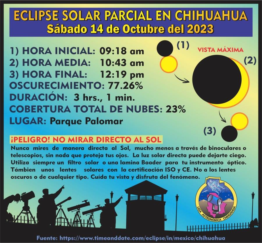 Observación del Eclipse Solar Parcial Chihuahua, Chih.