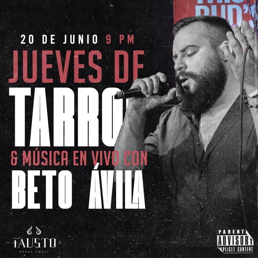 Jueves de tarros & música en vivo con Beto Ávila